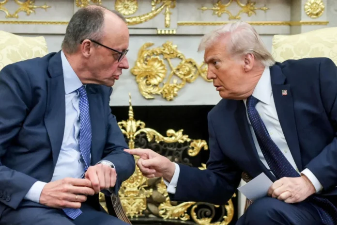 Chanceler-alemao-Friedrich-Merz-e-o-presidente-dos-EUA-Donald-Trump